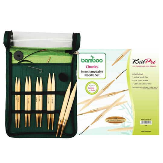 Bamboo Udskiftelige Rundpindesæt - Tykke Pinde - KnitPro